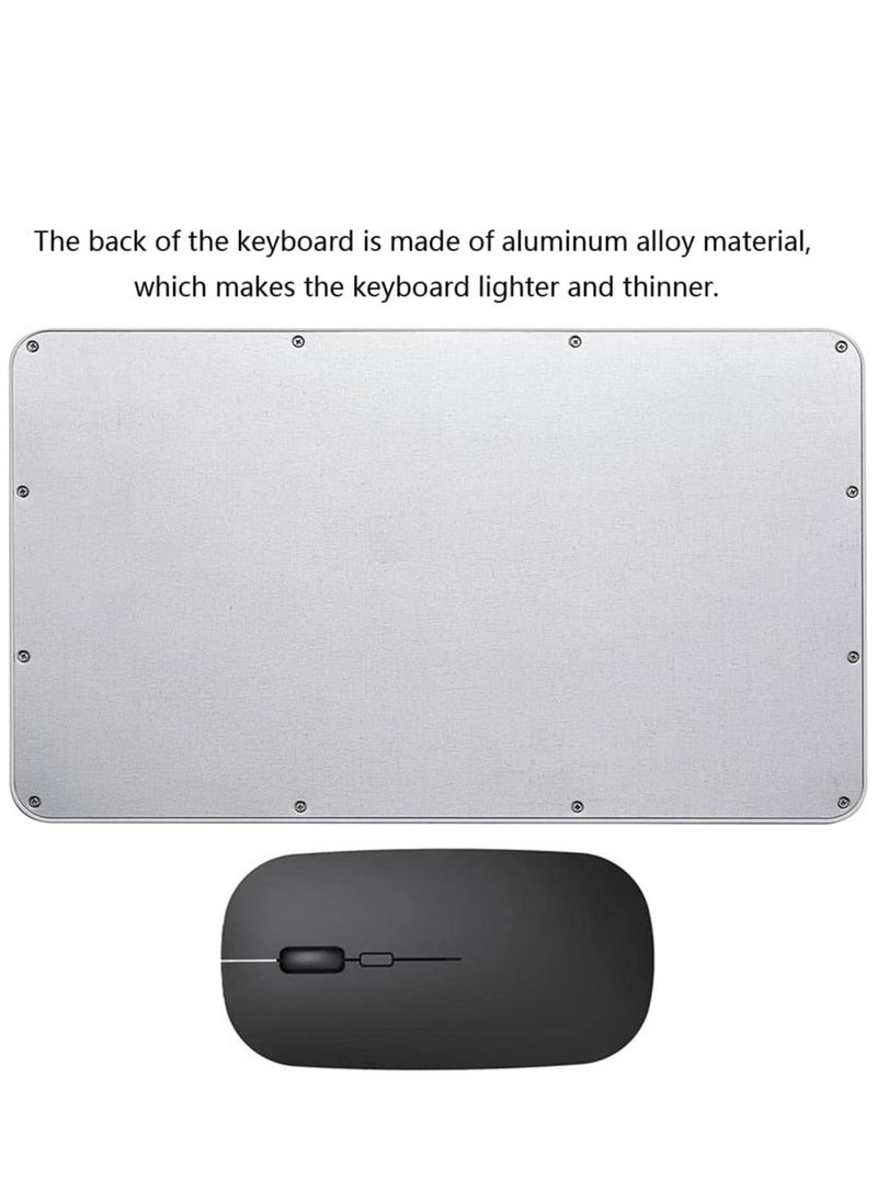 Generic - Rechargeable Bluetooth Keyboard and Mouse Combo Ultra-Slim Portable Compact Wireless Mouse Keyboard Set for Android Windows Tablet Cell Phone iPhone iPad Pro Air Mini, iPad OS/iOS 13 and above(Black) - Image 1