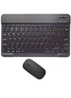 Rechargeable Bluetooth Keyboard and Mouse Combo Ultra-Slim Portable Compact Wireless Mouse Keyboard Set for Android Windows Tablet Cell Phone iPhone iPad Pro Air Mini, iPad OS/iOS 13 and above(Black)