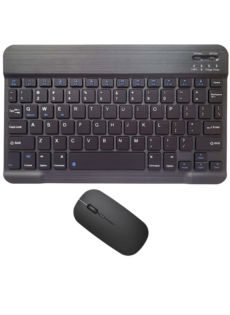 Generic - Rechargeable Bluetooth Keyboard and Mouse Combo Ultra-Slim Portable Compact Wireless Mouse Keyboard Set for Android Windows Tablet Cell Phone iPhone iPad Pro Air Mini, iPad OS/iOS 13 and above(Black) - Image 1