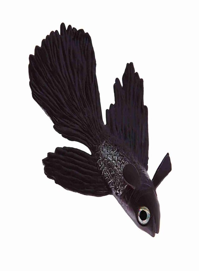 Chiffonade Artificial Silicone Small Fish Funny Decoration Moving Floating Betta Artificial Fake Fishes for Decoration Aquarium(Black Betta Fish) - Image 5