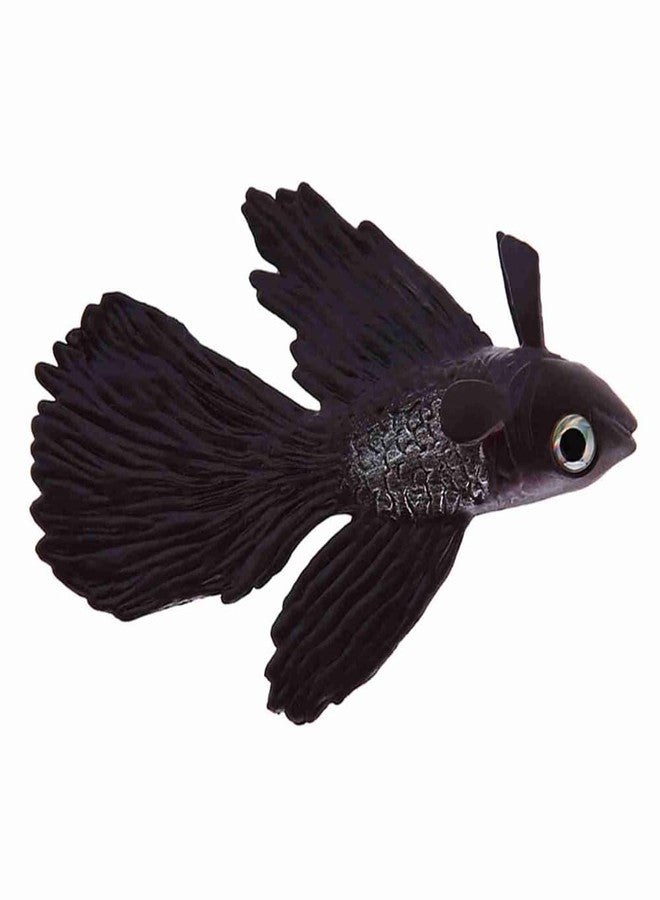 Chiffonade Artificial Silicone Small Fish Funny Decoration Moving Floating Betta Artificial Fake Fishes for Decoration Aquarium(Black Betta Fish) - Image 3
