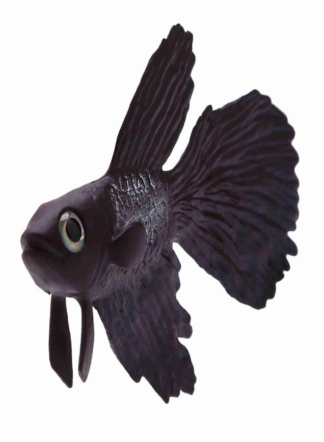Chiffonade Artificial Silicone Small Fish Funny Decoration Moving Floating Betta Artificial Fake Fishes for Decoration Aquarium(Black Betta Fish) - Image 4