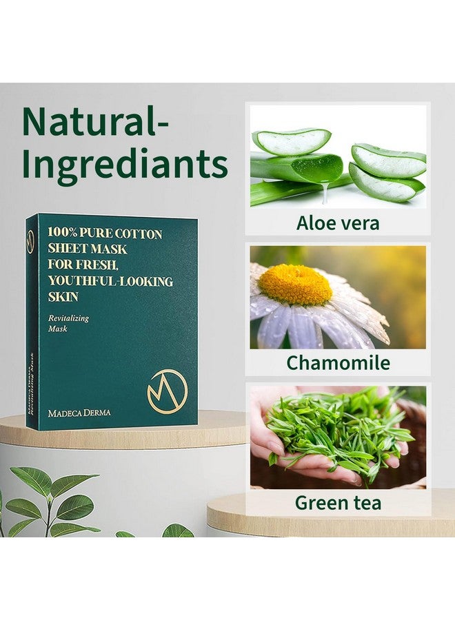 MADECA Derma 10 Pack Revitalizing Mask For Women (100% Pure Cotton Sheets/10Pcs) Face Mask Sheet Korean Skincare Hydrating Facial Mask For All Skin Types Instant Repairing & Moisturizing - Image 2