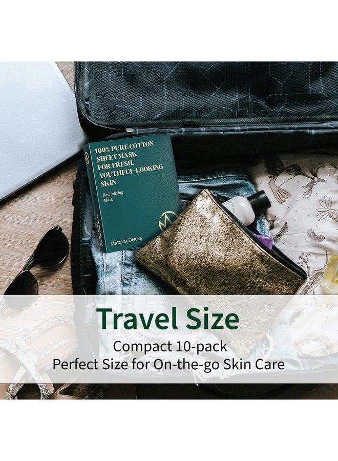 MADECA Derma 10 Pack Revitalizing Mask For Women (100% Pure Cotton Sheets/10Pcs) Face Mask Sheet Korean Skincare Hydrating Facial Mask For All Skin Types Instant Repairing & Moisturizing - Image 4