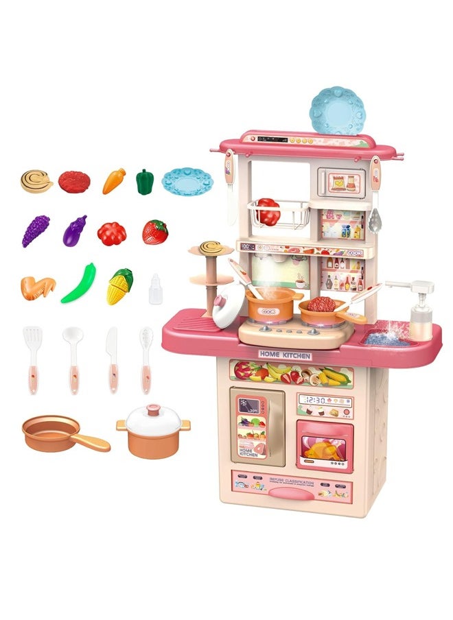BAYBEE Baybee DIY Pretend Play Kitchen Set Toys for Kids, Home Kitchen Accessories with Role Playing Game Food and Cooking Playset for Toddlers, 35 PCS Indoor Play Set for 3 to 8 Years Girls Boys 
