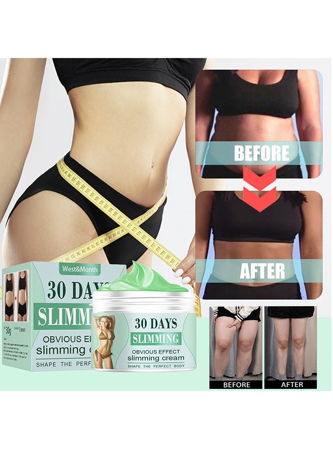 West&Month Slimming Cream，Weight Loss Cream ，Flat Belly Firming Cream，Firm Body Firming & Contouring Cream，Firming Cream For Loose Skin，Fat Burning Cream for Stomach，Slimming Cream for Belly Fat，Hot Fat Cream 30g  - Image 1
