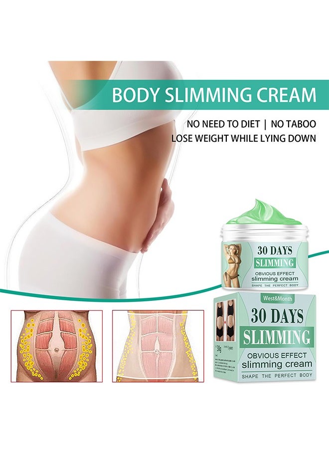 West&Month Slimming Cream，Weight Loss Cream ，Flat Belly Firming Cream，Firm Body Firming & Contouring Cream，Firming Cream For Loose Skin，Fat Burning Cream for Stomach，Slimming Cream for Belly Fat，Hot Fat Cream 30g  - Image 2
