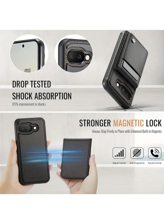 Magnetic Detachable Card Holder Wallet Case For Google Pixel 9 Black - Image 3