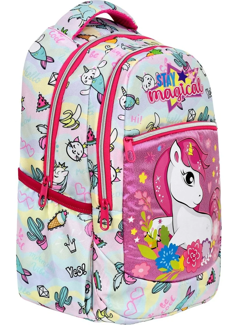 Çanta Trend Bag Trend Unicorn Patterned Primary School Bag + Lunch Box