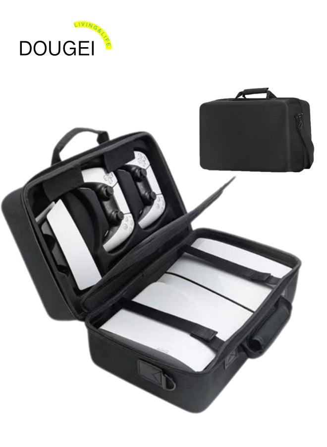 DOUGEI Travel Carrying Case for PS5, Hard Shell Travel Case for PS5 Disc&Digital Edition, Protective Storage Bag for Playstation 5, Dual Sense Controllers, Headset, Base and Game Accessories - Image 1