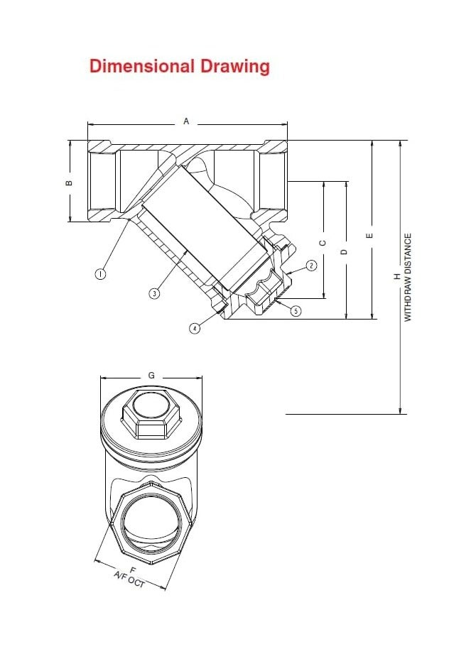 Crane Bronze Y Strainer PN20 1-1/4'' (Crane) - Image 2