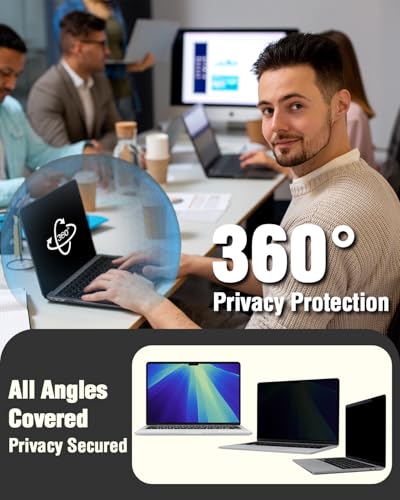 FFORITO F FORITO Magnetic Privacy Screen Protector Compatible with MacBook Pro 16 inch (2021-2024, M1, M2, M3, M4 Pro/Max), Removable 360° Anti Peeping Anti Blue Light Anti Glare Laptop Privacy Shield - Image 3