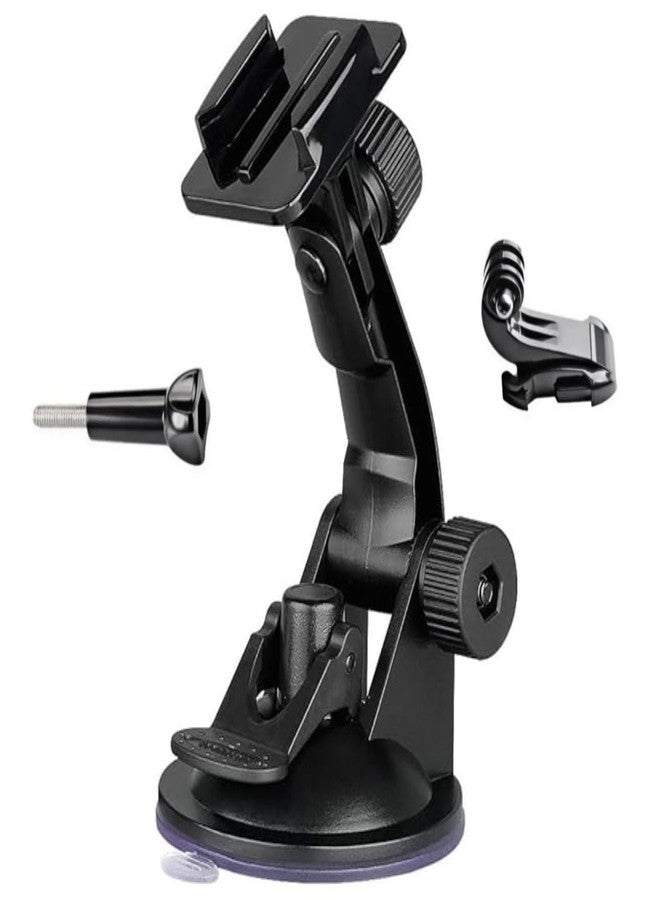 Like Star Car Windshield Suction Cup Mount+Screw+J Hook Buckles Compatible with Gopro Hero 12/11/10/9/8/7/6/5/4 Action Cameras Black - Image 1