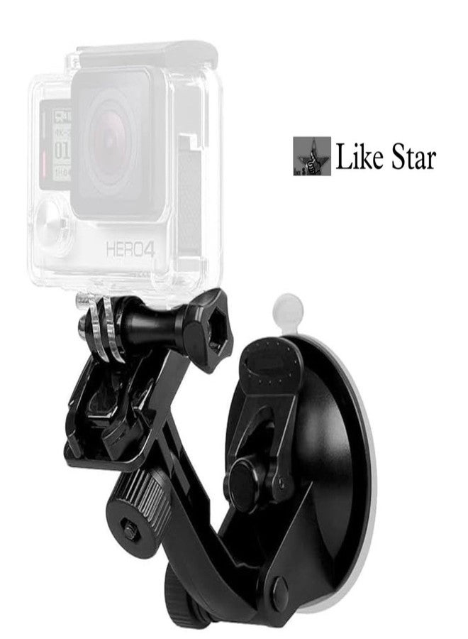 Like Star Car Windshield Suction Cup Mount+Screw+J Hook Buckles Compatible with Gopro Hero 12/11/10/9/8/7/6/5/4 Action Cameras Black - Image 5