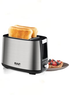 RAF 2 Slice Toaster,750W,Two Wide Slots,7 Browning Control,Auto-Off,Cancel/Defrost/Reheat Functions,Removable Crumb Tray, Silver -R.507  - Image 1