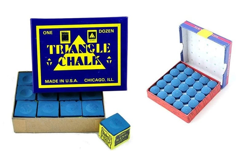 JBB Billiard Snooker and Pool Cue 12pcs Blue Chalk and 9mm Tip Box - Image 1