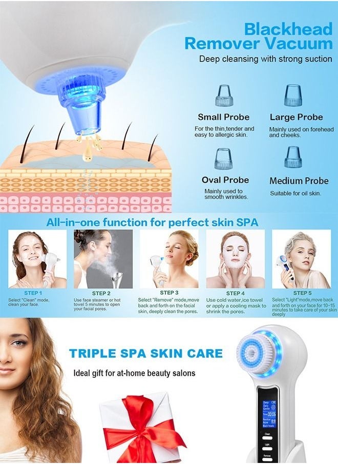 general Electric blackhead Cleansing Brush set, LCD screen vacuum charging cleanser, IPX7 waterproof 3-in-1 cleanser, exfoliating Cleansing brush and deep pore Cleansing cleanser - Image 5