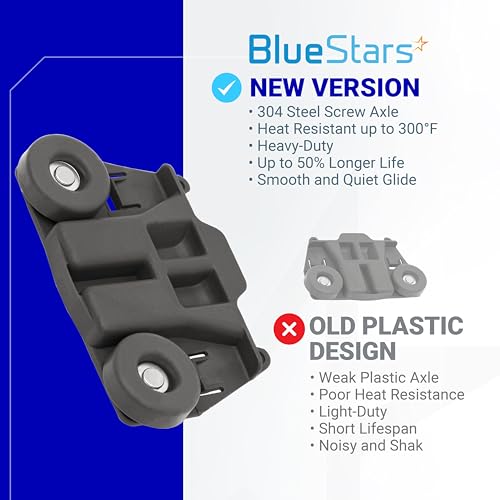BlueStars [Upgraded] BlueStars W10195417 Dishwasher Lower Dish Rack Wheel with Steel Screws - Fit Kenmore KitchenAid Whirlpool Jenn-Air Dishwashers - Replaces AP4538395 PS2579553 WPW10195417 AH2579553 (Pack 4) - Image 5
