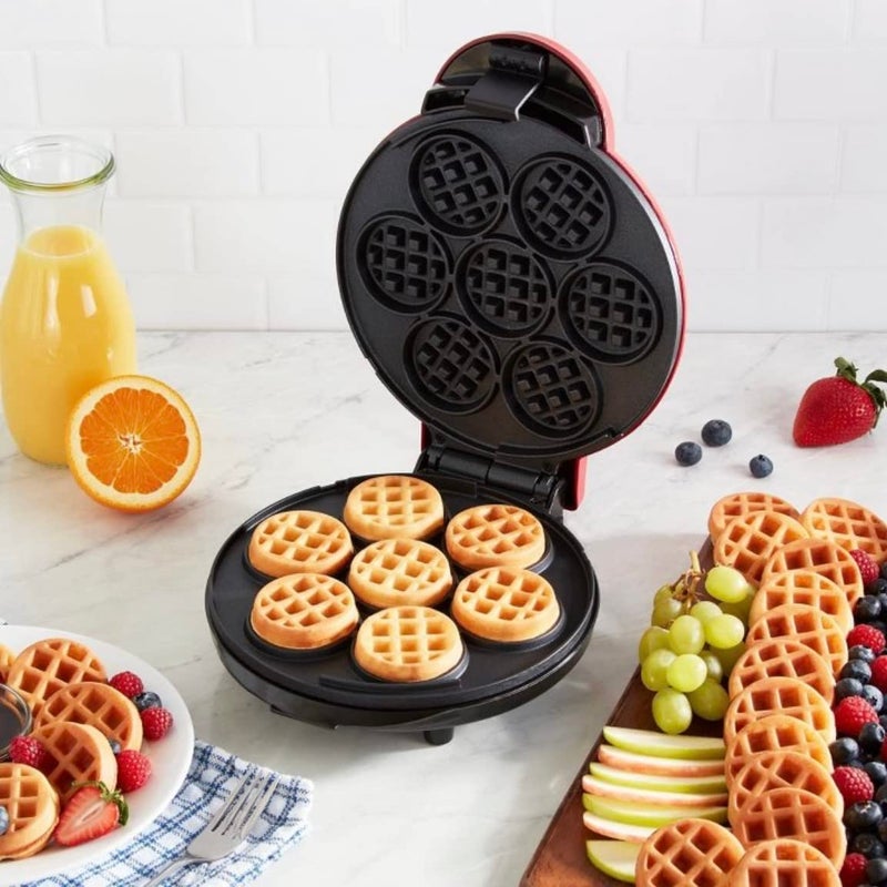 DASH Express Waffle Bite Maker - Compact Red Electric Waffle Maker - Cooks 7 Bites at Once - Nonstick - 1000 Watts - Image 4
