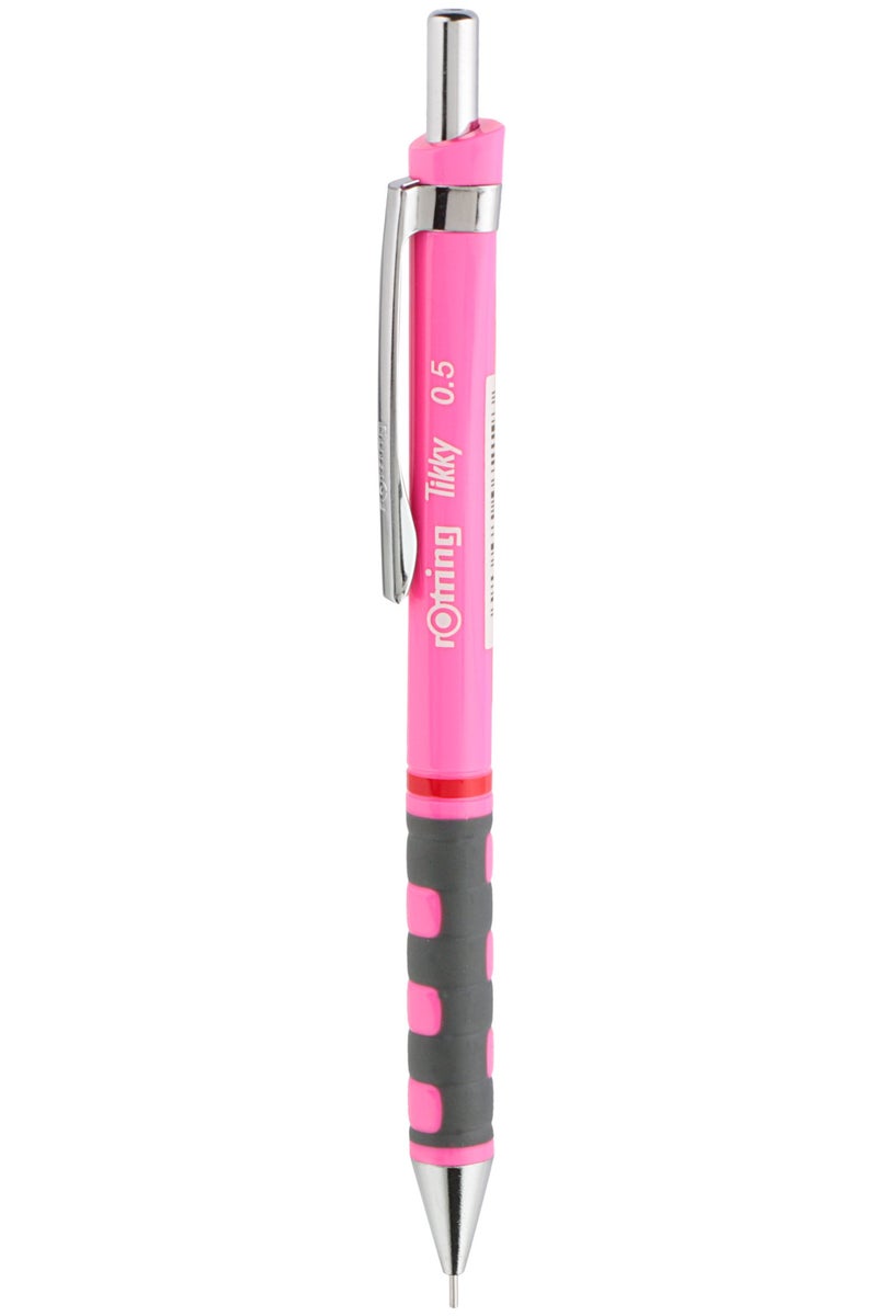 Rotring Rotring Pink Mechanical Tikky Pencil 0.5mm With Metal Cap, Nozzle & Clip And An Induilt Eraser For Writing & Drawing With 2B 12 Lead & Eraser -2025545  - Image 3