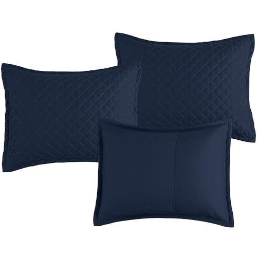 HOMBYS Daybed Cover Sets- Diamond Stitching Daybed Bedding Set, All Season Cozy Bedding with Bedskirt with Shams, Microfiber Filling, 5 Pieces, Navy Blue - Image 4