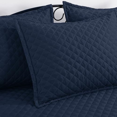 HOMBYS Daybed Cover Sets- Diamond Stitching Daybed Bedding Set, All Season Cozy Bedding with Bedskirt with Shams, Microfiber Filling, 5 Pieces, Navy Blue - Image 5