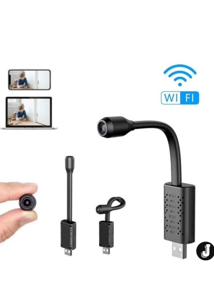 JAJEEK - "USB Portable WiFi Camera – Mini Wireless 360° Rotatable IP Camera with Motion Detection, Compact Design (Black)" - Image 1