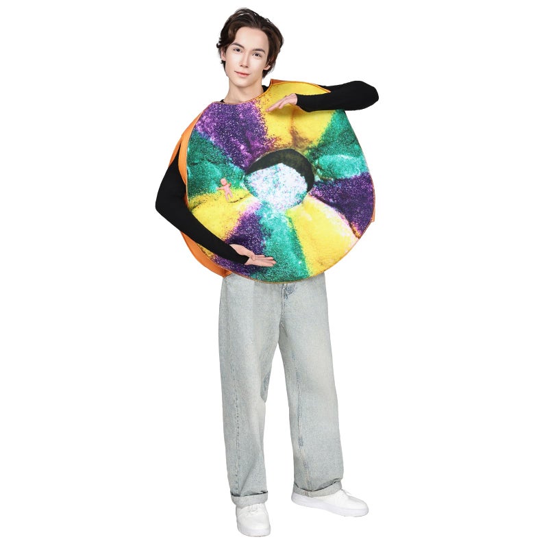EraSpooky Adult King Cakes Costume Funny Mardi Gras Parades Outfits for Men Women - Image 3