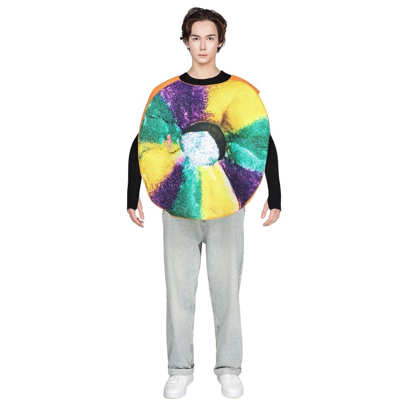 EraSpooky Adult King Cakes Costume Funny Mardi Gras Parades Outfits for Men Women - Image 2
