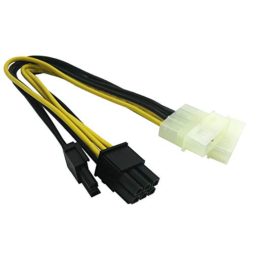 COMeap (3-Pack Molex to 6 Pin 8 Pin GPU Power Adapter, 8 Pin (6+2) Male PCI Express to 2X Molex PCIe Power Adapter Cable 9-inch(23cm) - Image 1