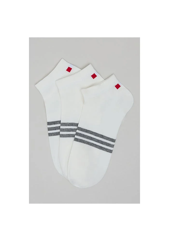 أر أند بي 3 Pack Striped Ankle Socks