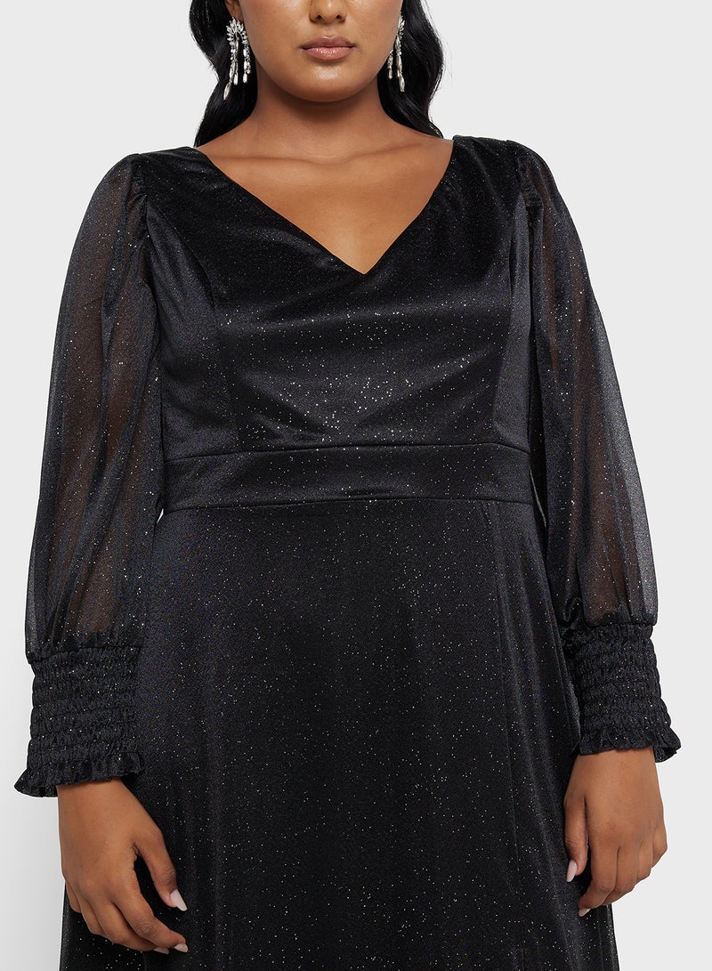 Ella Limited Curve Glittery Evening Dress - Image 3