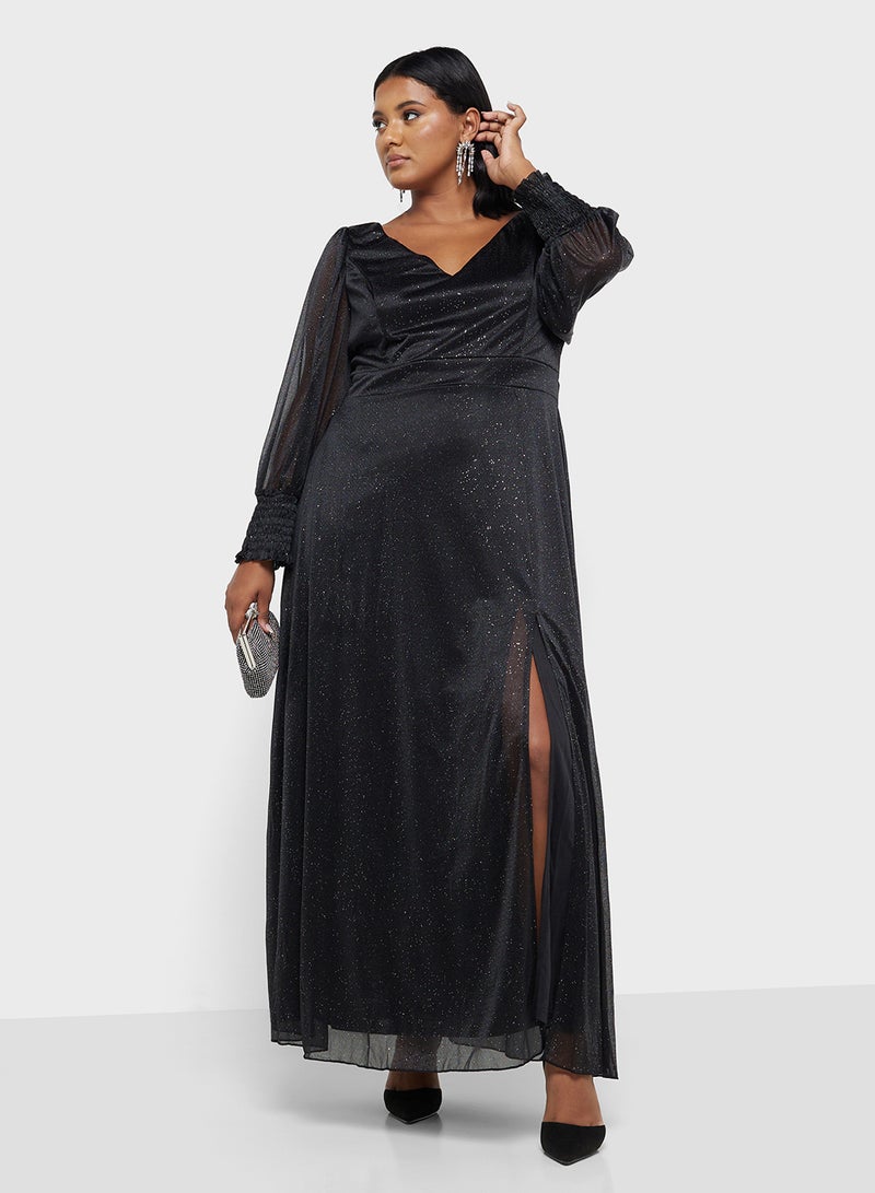 Ella Limited Curve Glittery Evening Dress - Image 1