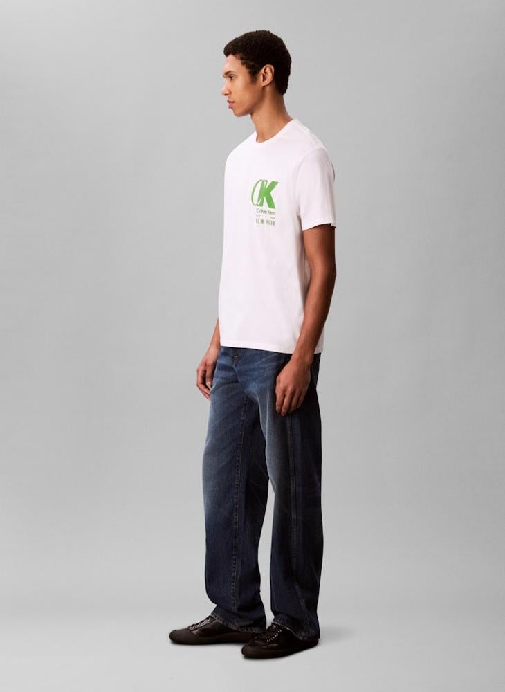 كالفن كلاين تيشيرت قصير بأكمام برسومات شعار - Image 3