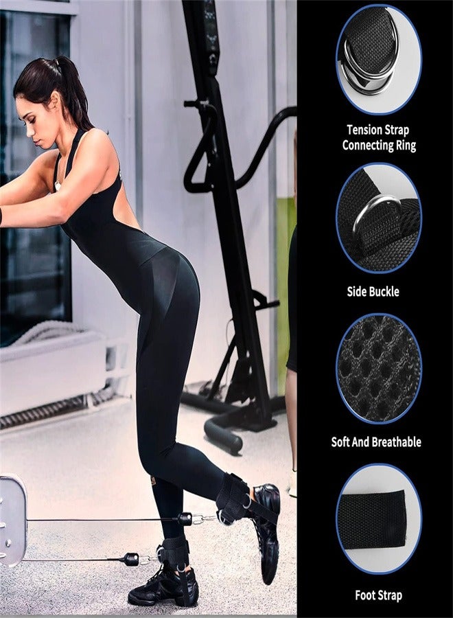 Generic 1 Pair Ankle Straps, Ankle Cuffs, D-Ring Ankle Cuffs for Cable Machines, Comfortable Workout Ankle Belt, Adjustable Padded Work Out Cuffs for Kickback, Glute Workout, Leg Extension, Black  - Image 3