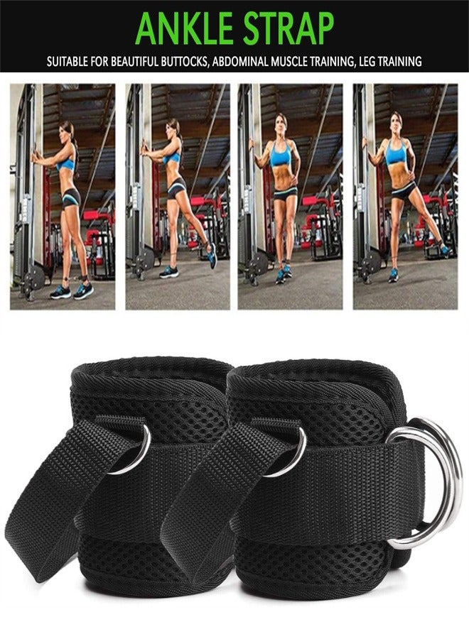 Generic 1 Pair Ankle Straps, Ankle Cuffs, D-Ring Ankle Cuffs for Cable Machines, Comfortable Workout Ankle Belt, Adjustable Padded Work Out Cuffs for Kickback, Glute Workout, Leg Extension, Black  - Image 2
