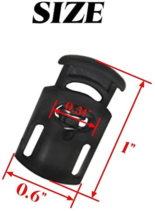 Aakriti 100PCS Plastic Spring Drawstring Stopper Single Hole Heavy Duty Cord Stop Toggle Fastener Slider Lock End for Bag, Jacket and other Drawstring Bags - Image 2