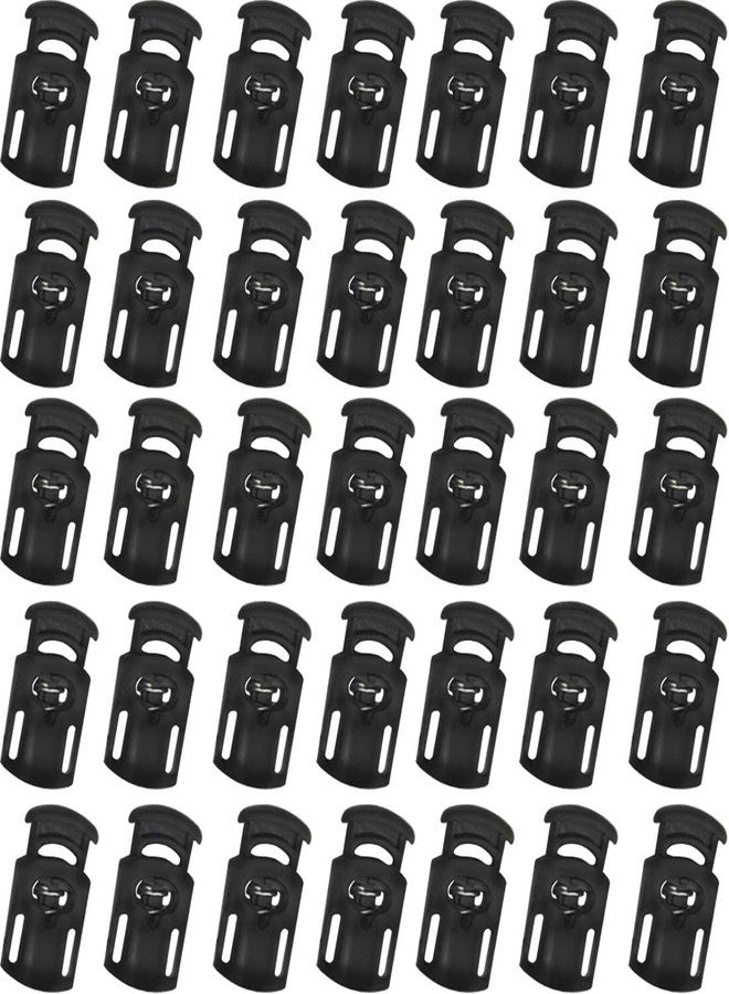 Aakriti 100PCS Plastic Spring Drawstring Stopper Single Hole Heavy Duty Cord Stop Toggle Fastener Slider Lock End for Bag, Jacket and other Drawstring Bags - Image 1