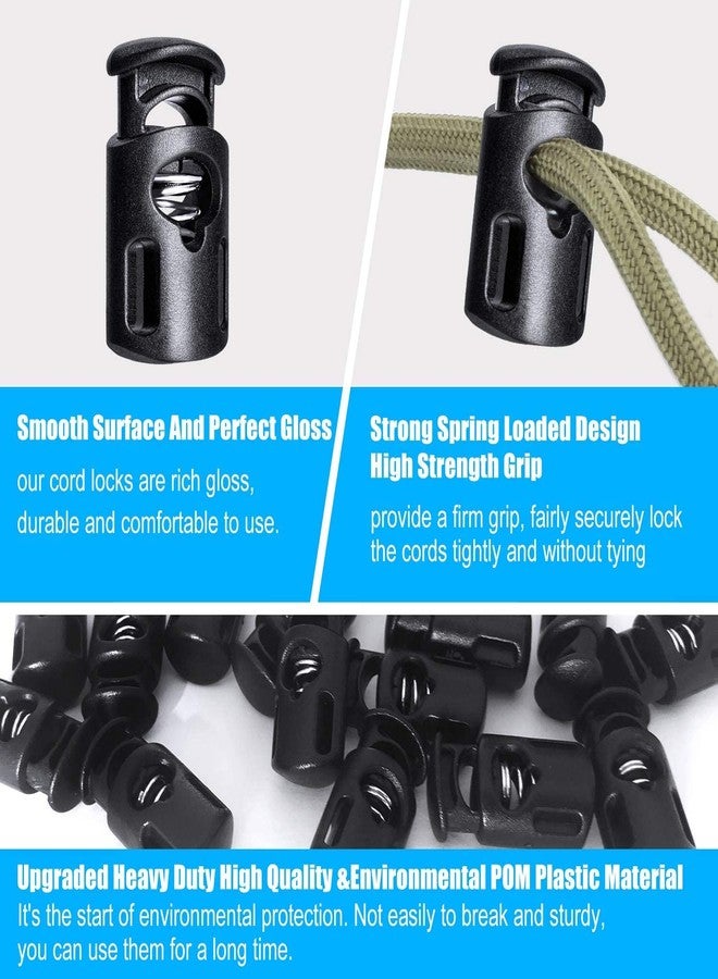 Aakriti 100PCS Plastic Spring Drawstring Stopper Single Hole Heavy Duty Cord Stop Toggle Fastener Slider Lock End for Bag, Jacket and other Drawstring Bags - Image 3