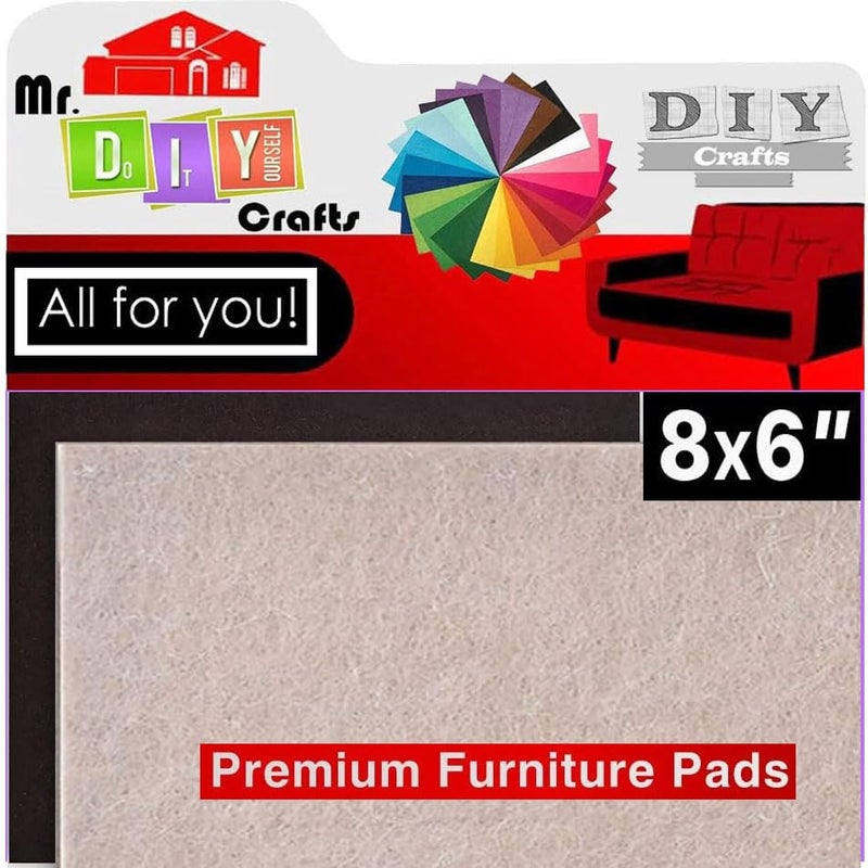 Do It Yourself Do It Your Self Furniture Floor Protector Self Rount Felt Furniture Pads Floor Protector Chair Felts for Feet Wood Floors Hardwood Protect UR Hard Floors (Black Beige Sheet, 6 Sheet 6"-8" inch) - Image 1