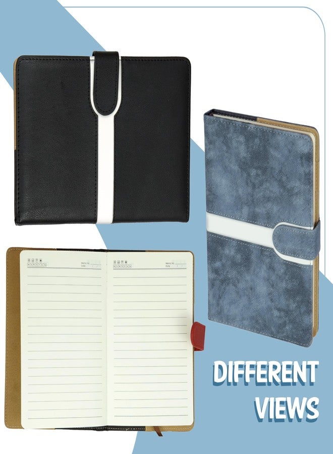 DAHSHA 2 Pack Pu Leather Diary, Executive Professional Office Diary with Magnetic Lock & Pen Loop, Daily Planner, A5 Notebook Diary for Men Women (Color May Vary) - Image 3