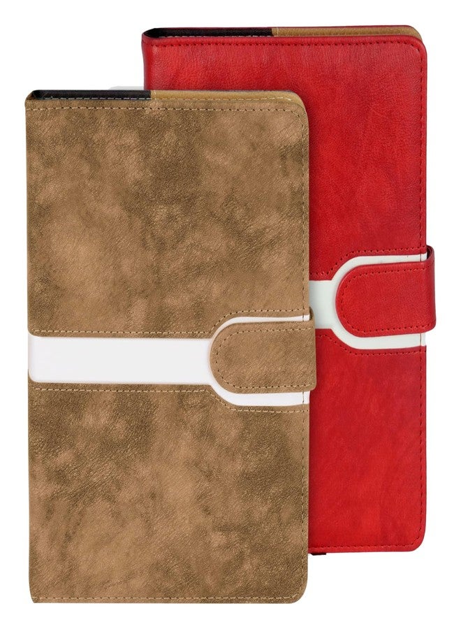 DAHSHA 2 Pack Pu Leather Diary, Executive Professional Office Diary with Magnetic Lock & Pen Loop, Daily Planner, A5 Notebook Diary for Men Women (Color May Vary) - Image 1