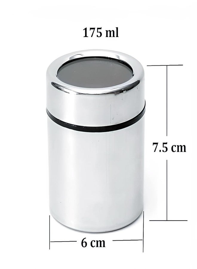 MILTLIFE® Stainless Steel Masala Container Set with Stand | Spice Boxfor Kitchen | Steel Masala Container set | 4 Masala Dani with Lid & 4 Stainless Steel Spoon | Pack Of 4 Pcs, 175ml Each - Image 5