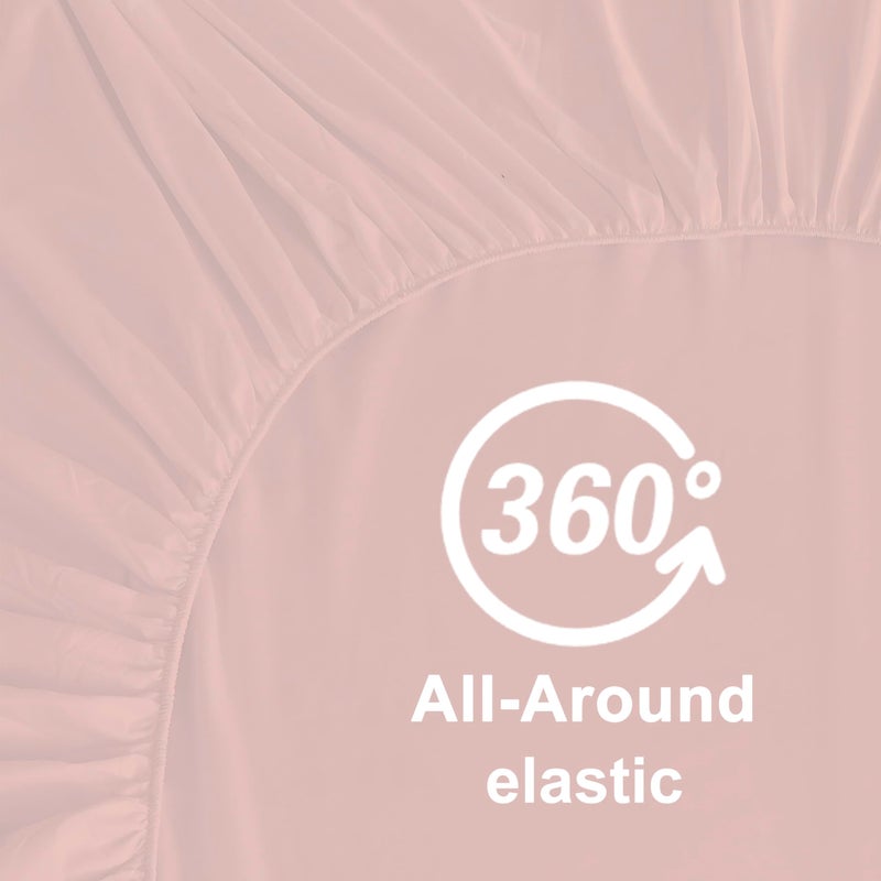 Hotella 100% Microfiber King Size Fitted Sheet Only, 78x80 inches Hotel Quality Deep Pocket Bottom Sheet, Fit for 6" 8" 14" Matress, Machine Washable and Non-Fade, Snug Fit & Stay in Place,Lotus Pink - Image 5