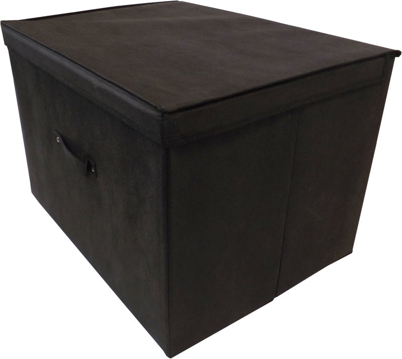 Neusu Heavy Duty Foldable Storage Box With Lid  Super Jumbo XXL Size 60cm x 45cm x 40cm  Ideal Storage Boxes for Duvets Clothes Bedding Toys  100 Litre Capacity  Black