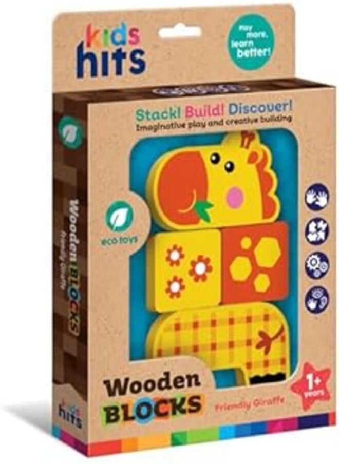 Kids hits Wooden Blocks Friendly Giraffe 