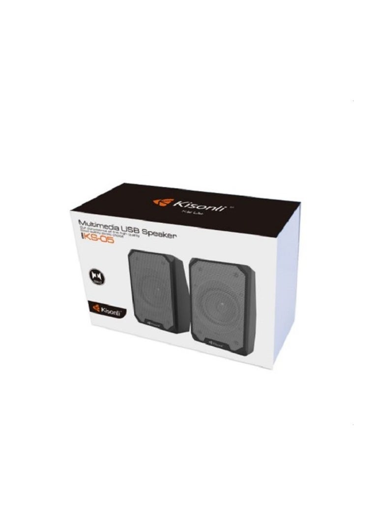 Kisonli KS-05 Multimedia USB Speaker High Quality Music  - Image 1