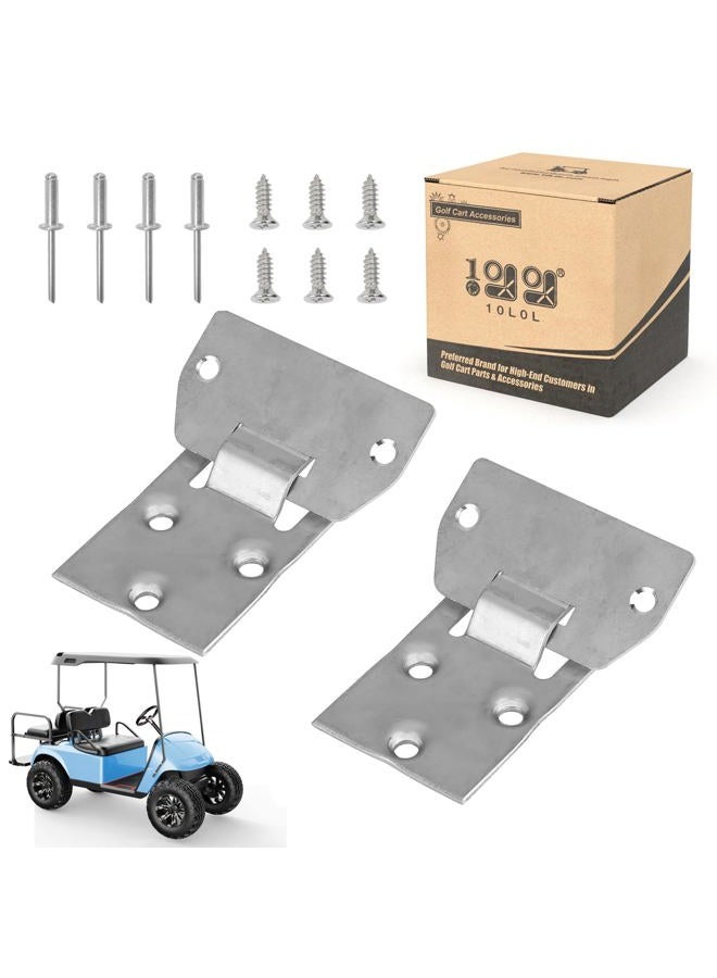 10L0L Golf Cart Seat Bottom Hinge Plate Fits for 1995-up EZGO TXT & Medalist, 2001-up EZGO MPT Shuttle Workhorse Series, 2 Pack OEM# 71610G01 71609G01 - Image 1