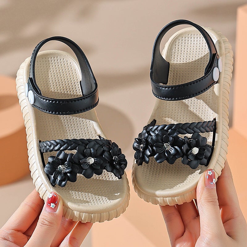 Girls' Sandals 2025 Soft Sole Non-Slip Girls Cute Peep Toe Children'S Princess Beach Sandals - Image 3