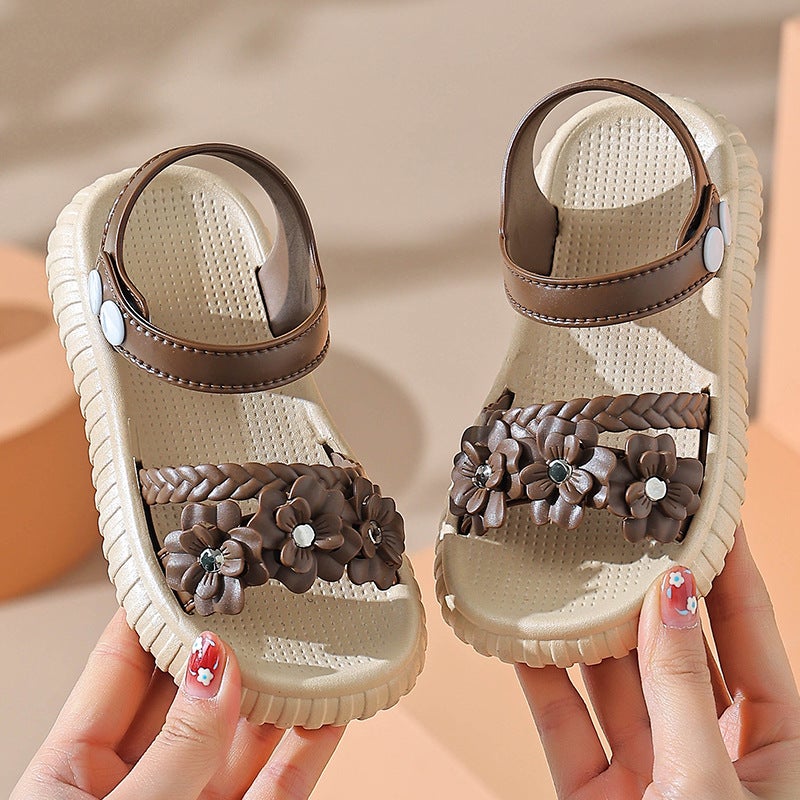 Girls' Sandals 2025 Soft Sole Non-Slip Girls Cute Peep Toe Children'S Princess Beach Sandals - Image 2